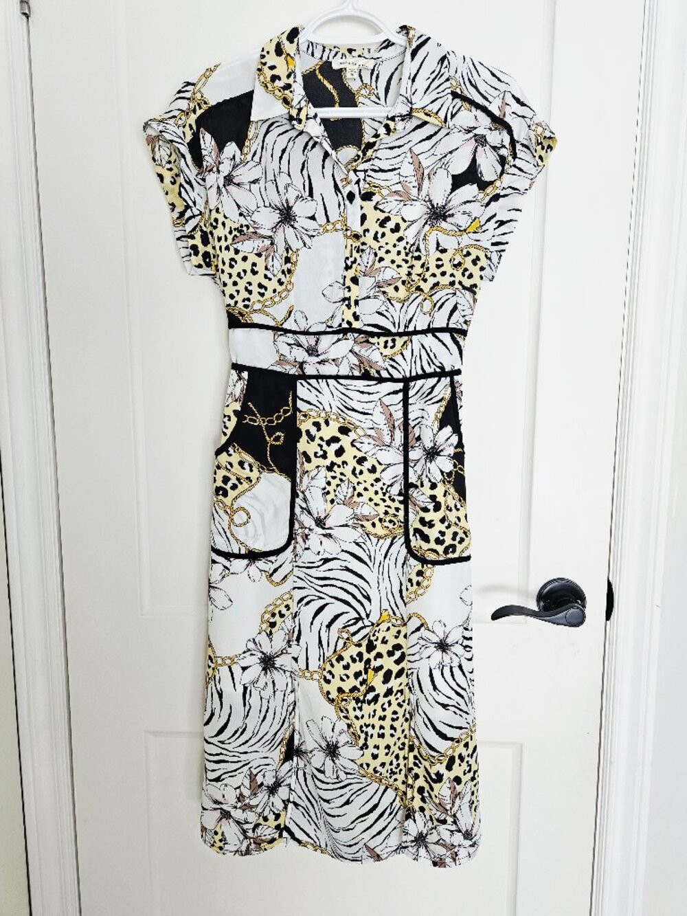 Monteau Los Angeles Women"s Mixed Pattern Midi Dress Size S